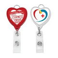 Jumbo Heart Badge Reel w/Lanyard Attachment(Polydome)